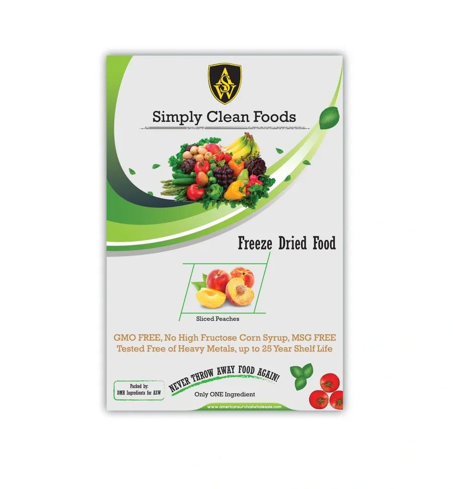 Simply Clean Foods Freeze Dried Non GMO Peach Dices