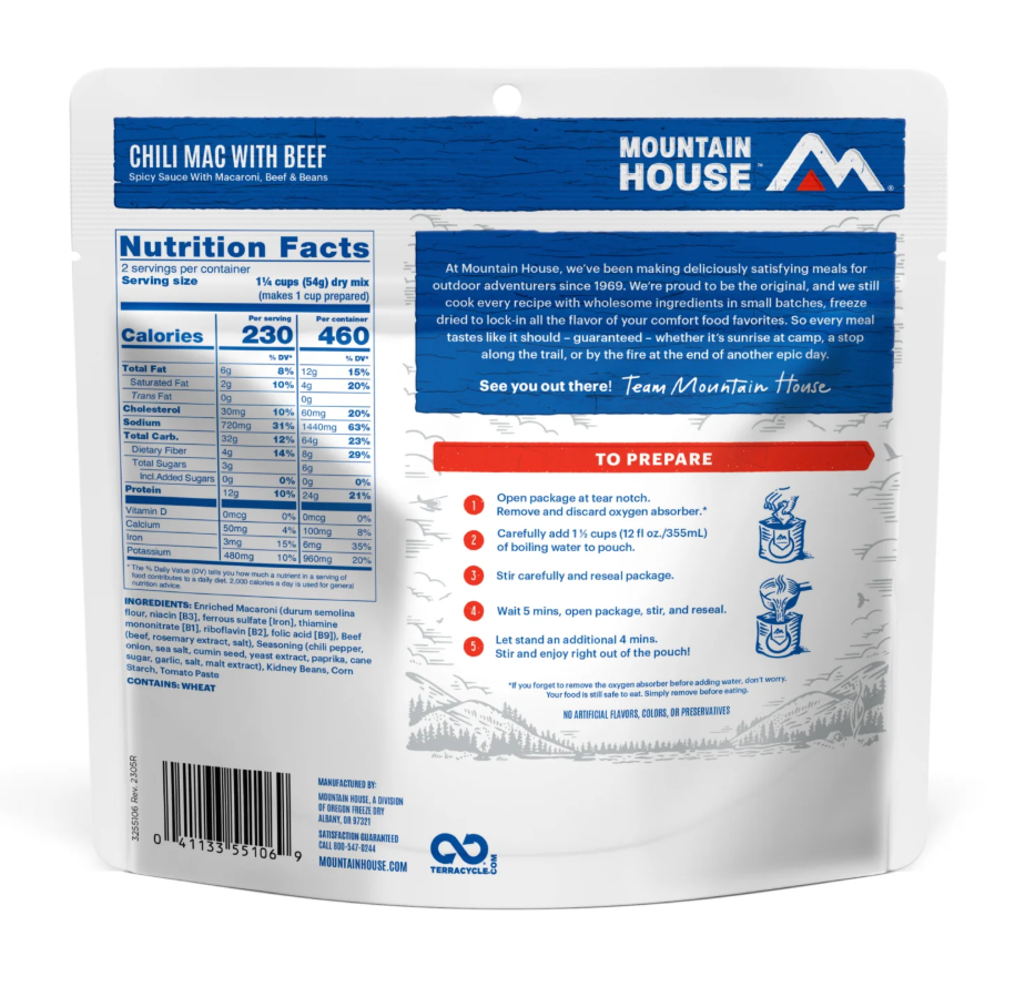 Mountain House Chili Mac with Beef Pouch