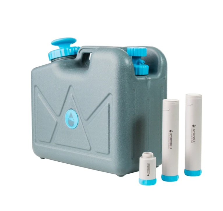 HydroBlu Pressurized Jerry Can Water Filter Virus Free Package