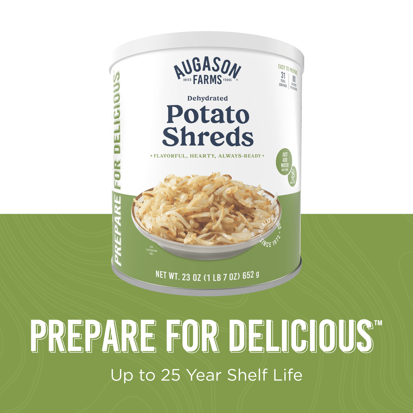 Dehydrated Potato Shreds Can, 31 Servings