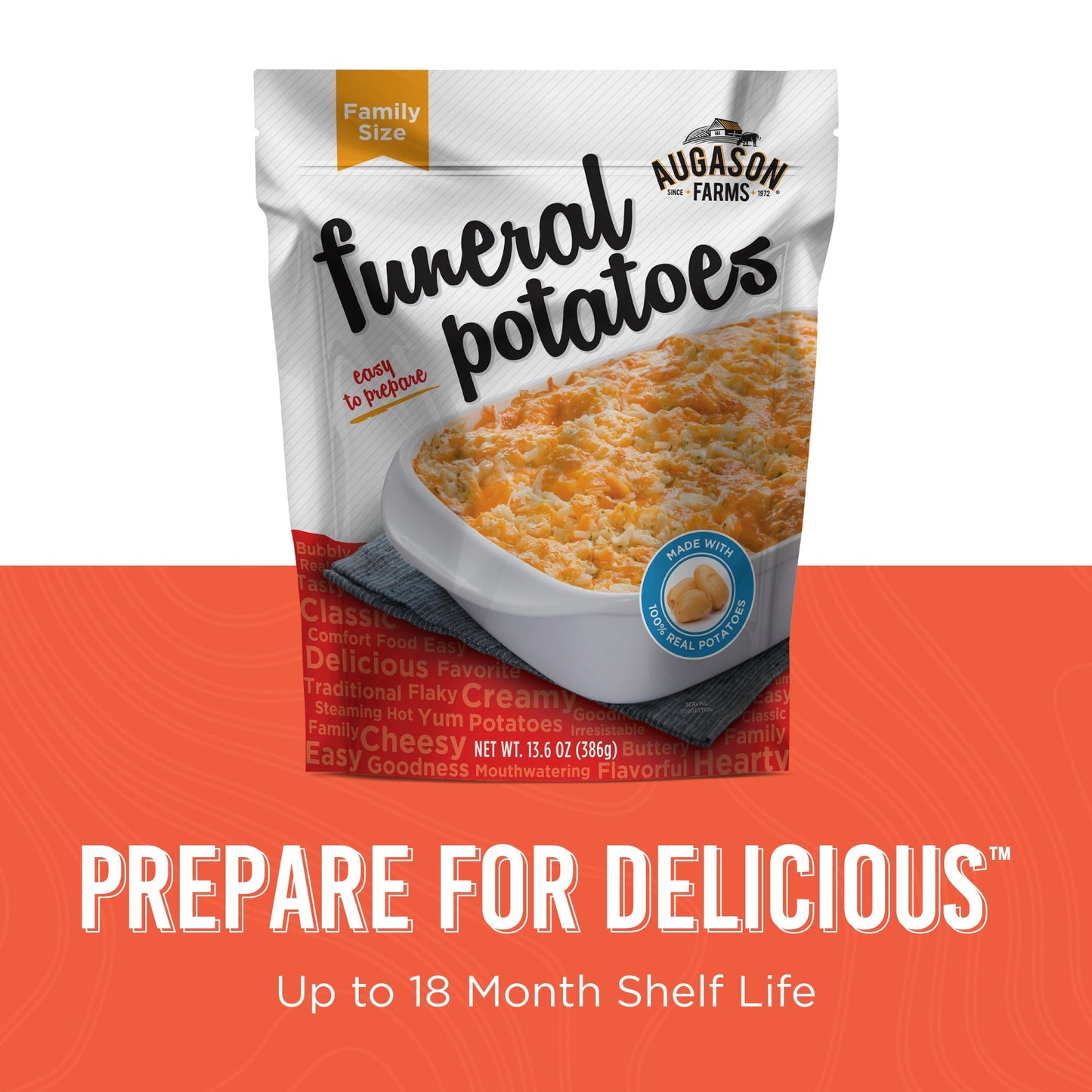 Funeral Potatoes Pouch, Cheesy Potato Casserole, 12 Servings