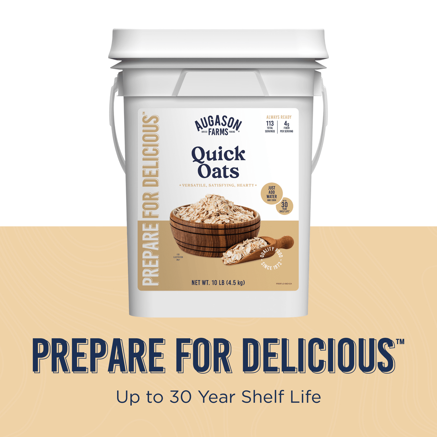 Quick Oats 4 Gallon Pail, 113 Servings
