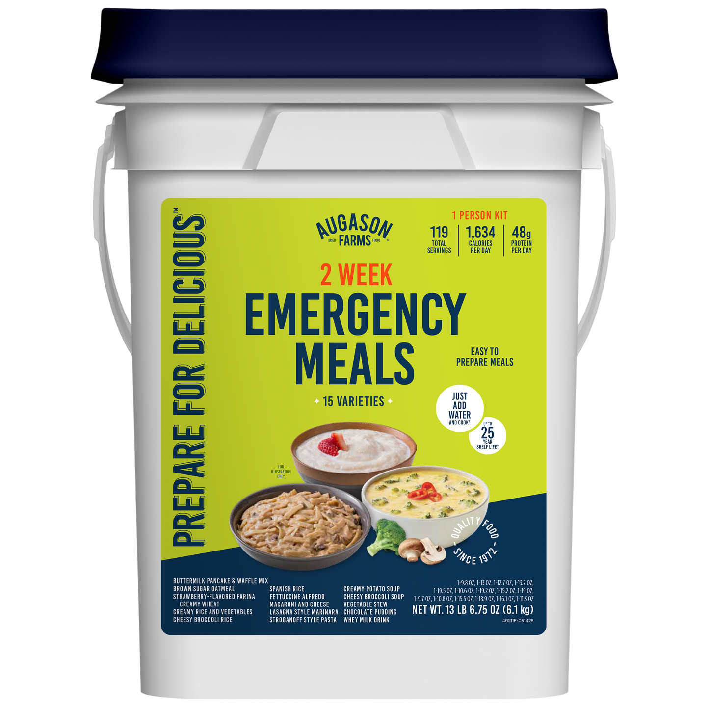 2-Week 1-Person Emergency Food Supply Kit, 119 Servings, 1,634 Calories per Day