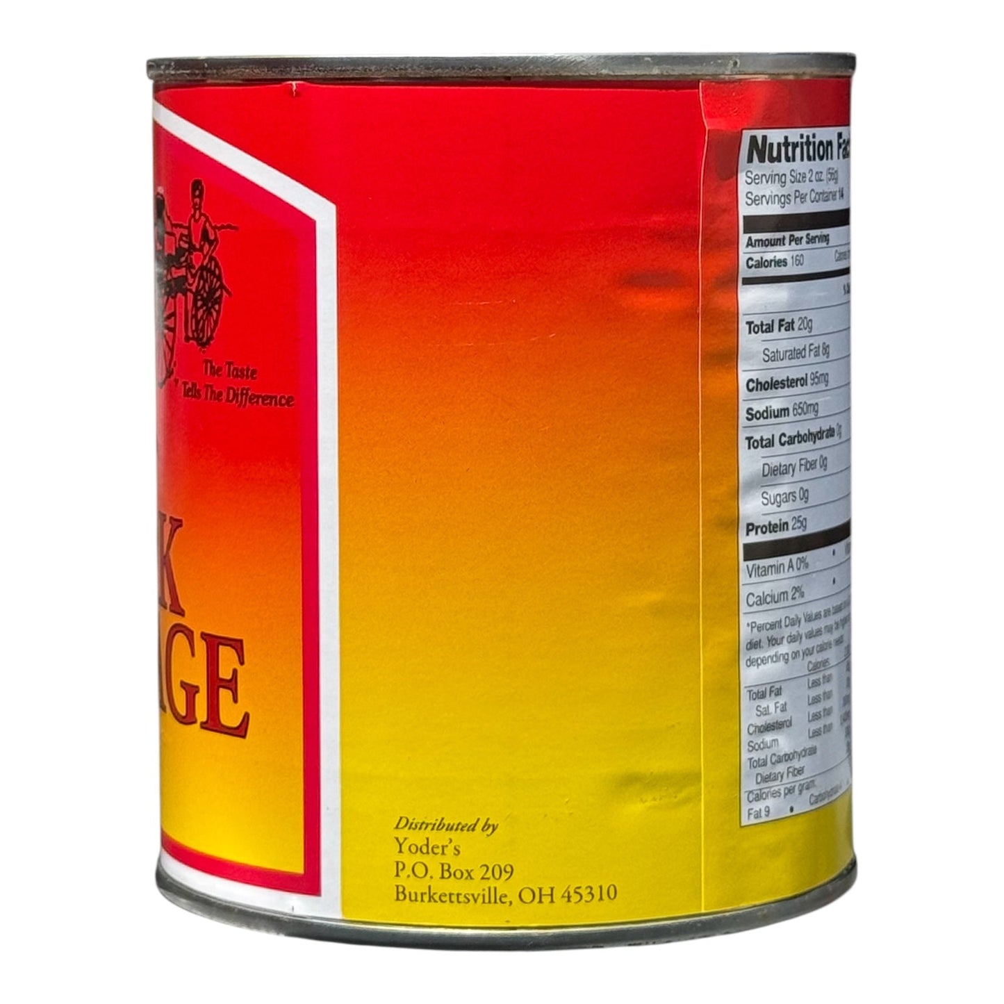 Yoder’s Canned Pork Sausage| 28 oz can | Real USA Pork | Fully Cooked | Shelf Stable Survival Food | 10+ Year Shelf Life | Ready to Eat | Ideal for Prepping, Storage & Camping