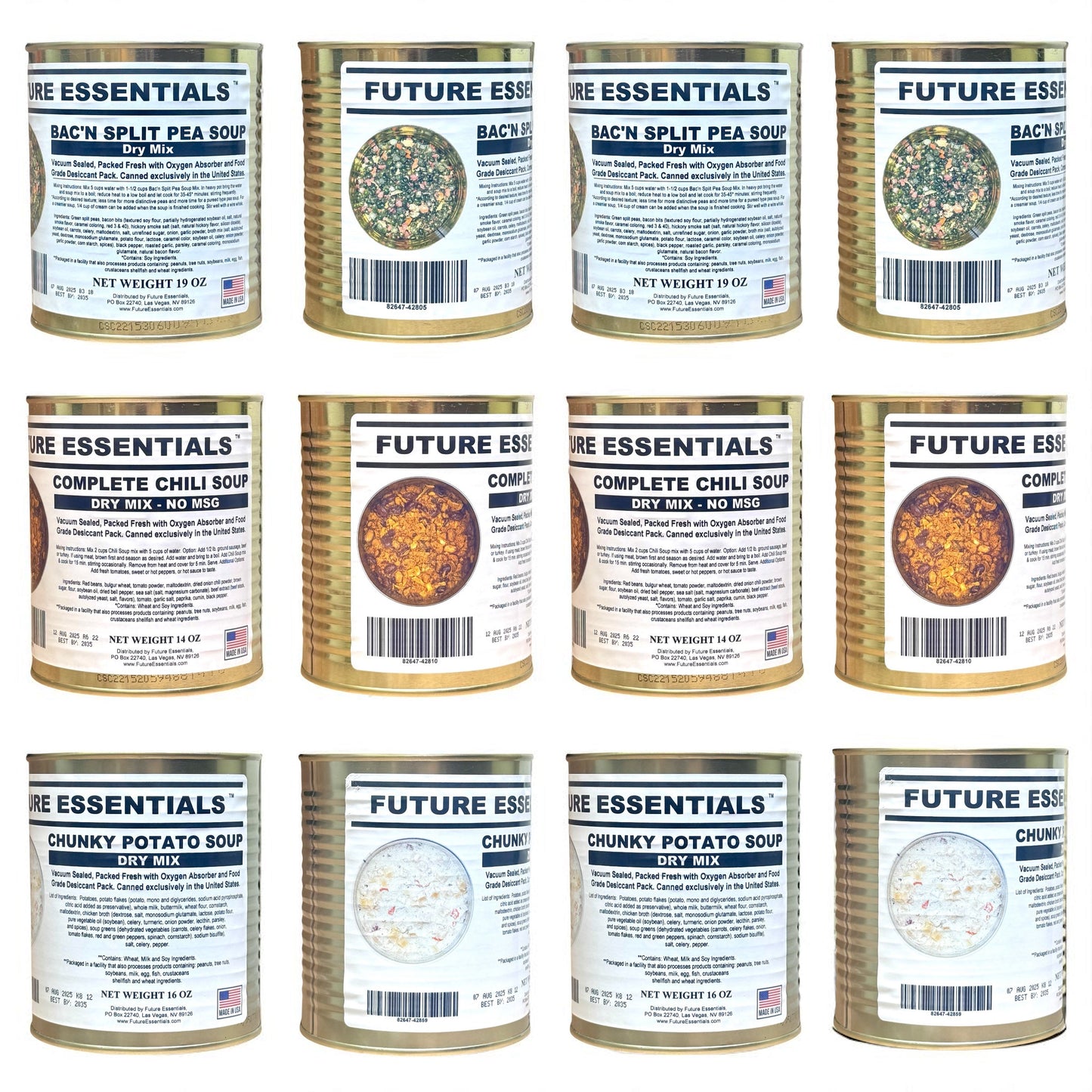Case (12 Cans) of Future Essentials Canned Soup Variety
