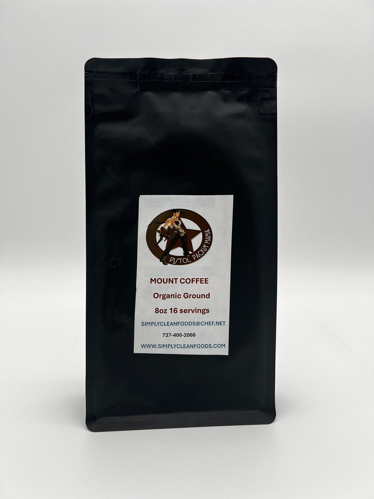 Simply Clean Foods Organic Pistol Packing Mama Coffee Beans 8 Ounce