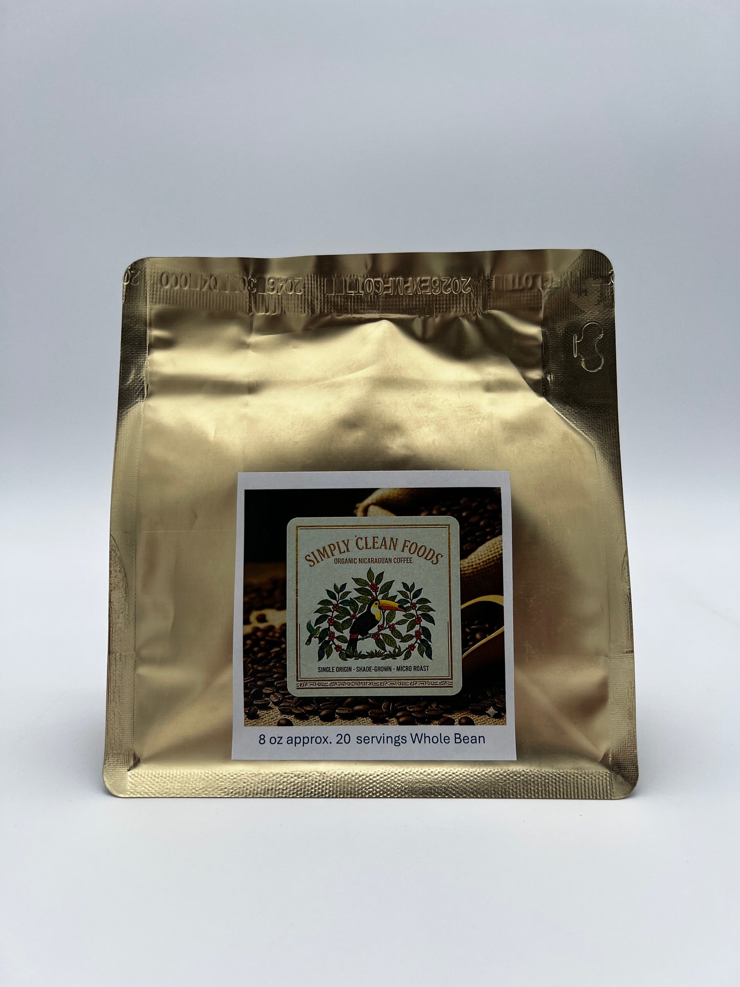 Simply Clean Foods Organic Nicaraguan Coffee Beans 8 Ounce