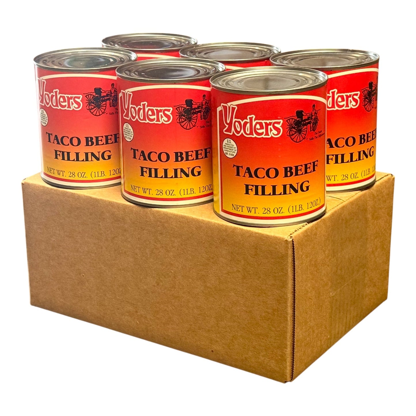Yoder’s Canned Taco Beef Filling | 28 oz can | Real USA Beef | Fully Cooked | Shelf Stable Survival Food | 10+ Year Shelf Life | Ready to Eat | Ideal for Prepping, Storage & Camping