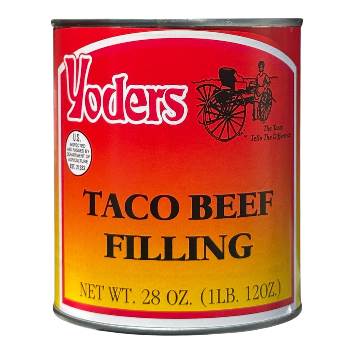 Yoder’s Canned Taco Beef Filling | 28 oz can | Real USA Beef | Fully Cooked | Shelf Stable Survival Food | 10+ Year Shelf Life | Ready to Eat | Ideal for Prepping, Storage & Camping