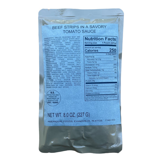 MRE Entree - Beef Strips in a Savory Tomato Sauce