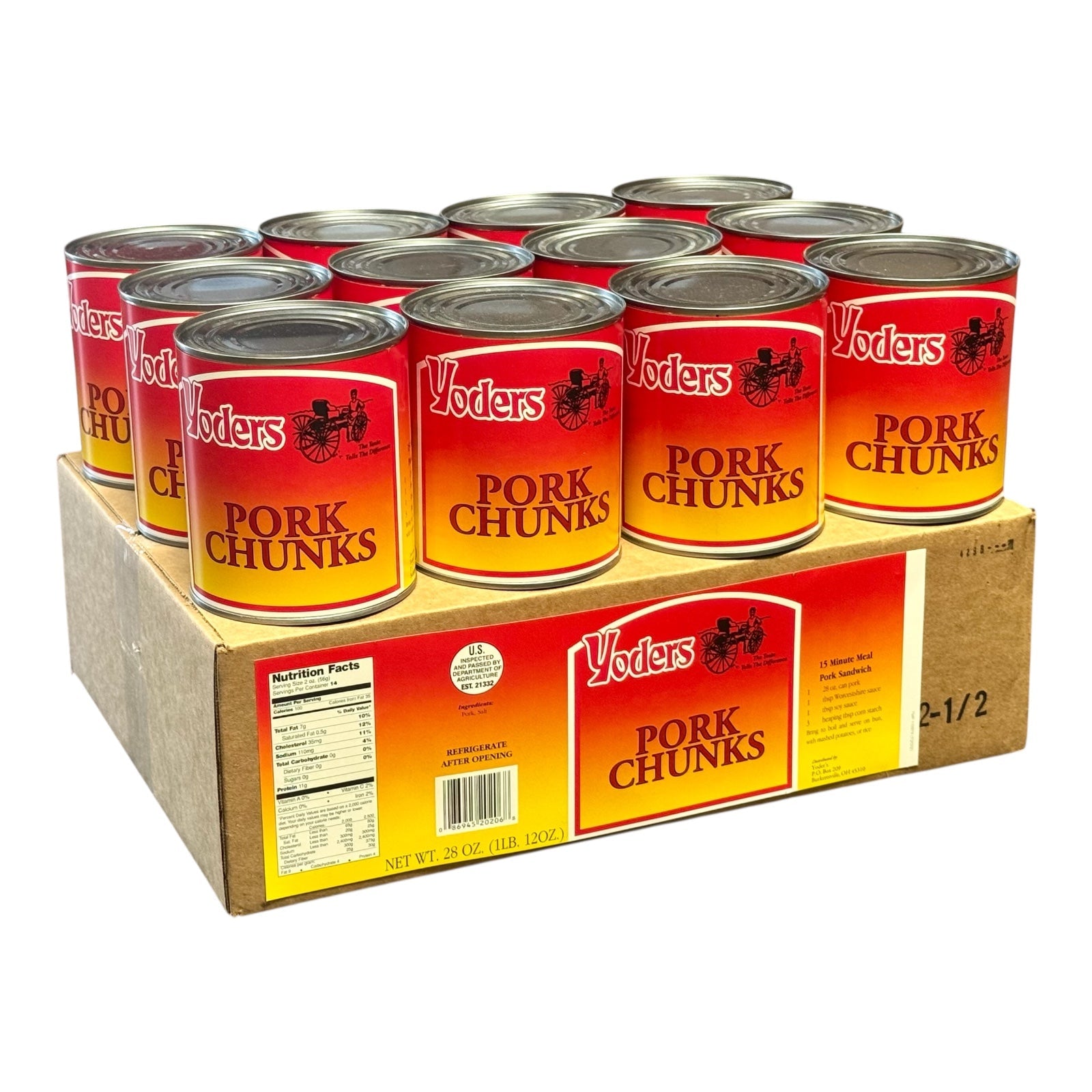 Yoder’s Canned Pork Chunks | 28 oz can | Real USA Pork | Fully Cooked ...
