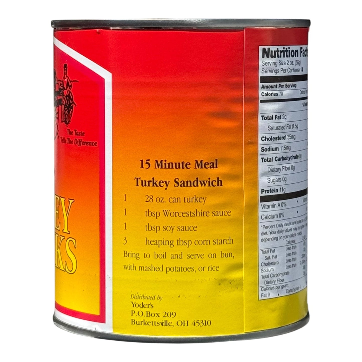 Yoder’s Canned Turkey Chunks | 28 oz can | Real USA Turkey | Fully Cooked | Shelf Stable Survival Food | 10+ Year Shelf Life | Ready to Eat | Ideal for Prepping, Storage & Camping