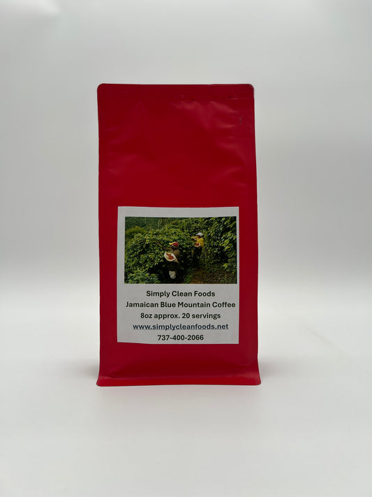 Simply Clean Foods Organic Jamaican Blue Coffee Beans 8 Ounce