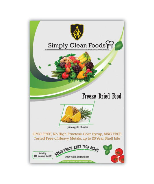 Simply Clean Foods Freeze Dried Non GMO Pineapple Chunks