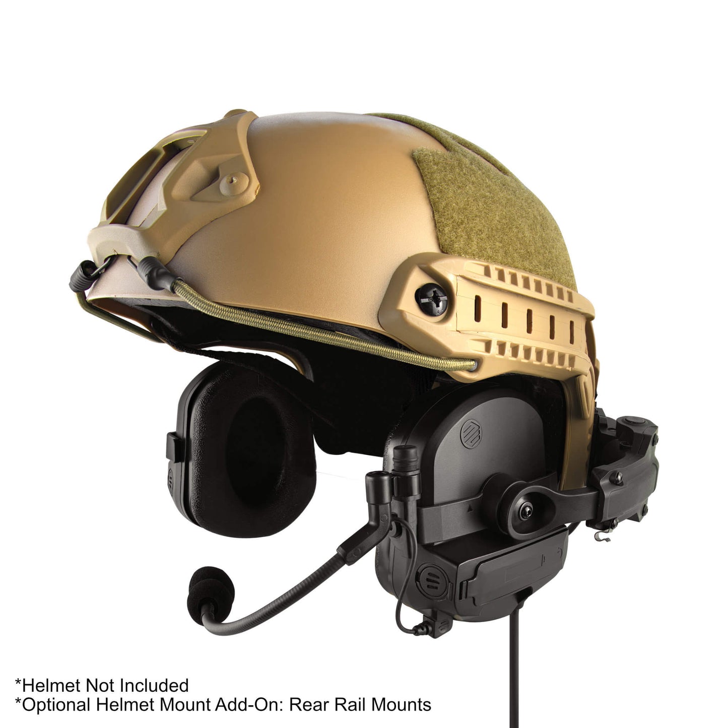 PolTact V2 Tactical Comms Helmet Headset w/ Active Hearing Protection - 2 Pin Kenwood, Baofeng, BTECH, Rugged Radios, Diga-Talk, TYT, AnyTone, Alinco, Relm/BK Radio, Quansheng, Wouxon, Retevis