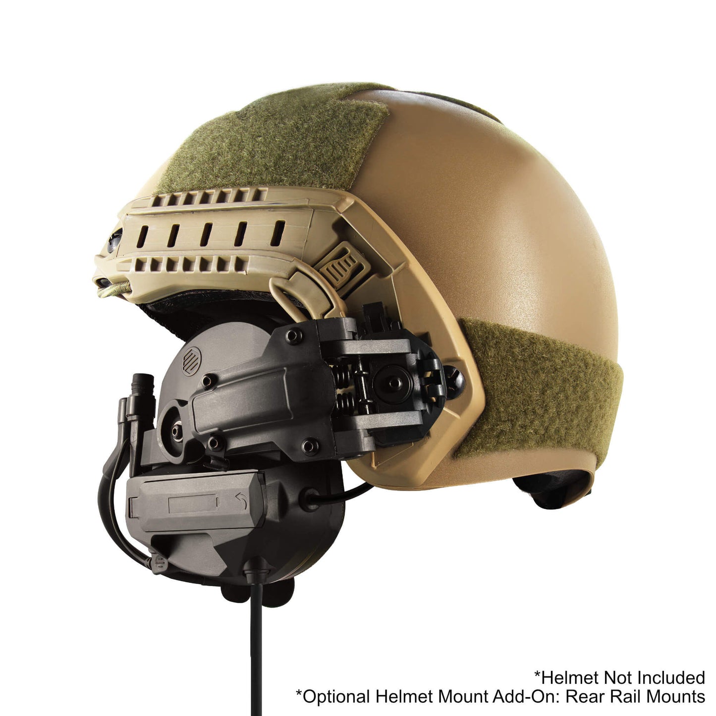 PolTact V2 Tactical Comms Helmet Headset w/ Active Hearing Protection - 2 Pin Kenwood, Baofeng, BTECH, Rugged Radios, Diga-Talk, TYT, AnyTone, Alinco, Relm/BK Radio, Quansheng, Wouxon, Retevis