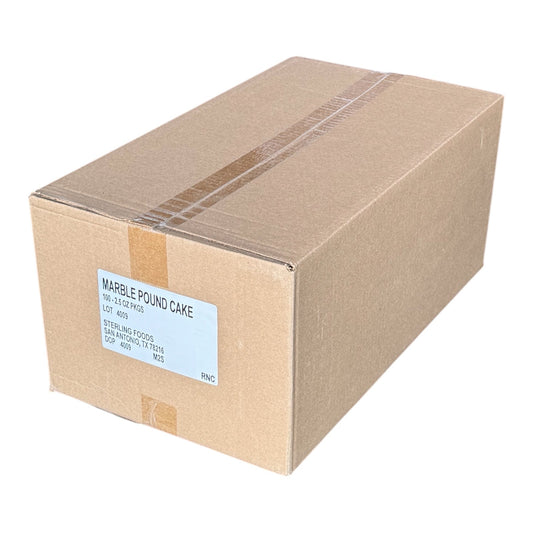 BULK MRE Dessert - 100 packs of Marble Pound Cake (Trans Fat Free)
