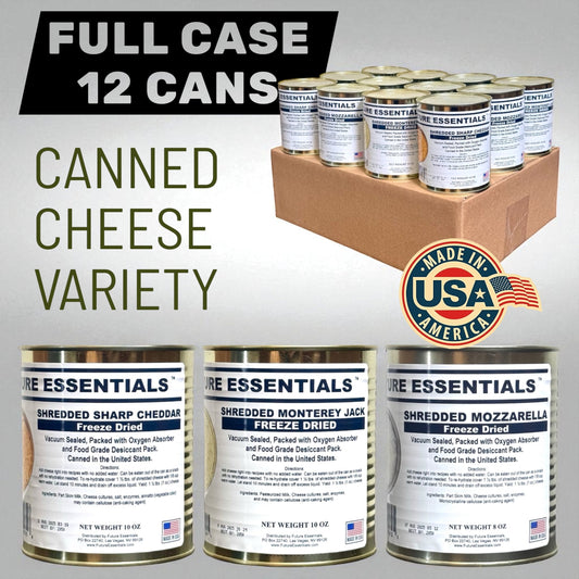 Case (12 Cans) of Future Essentials Freeze Dried Cheese Variety