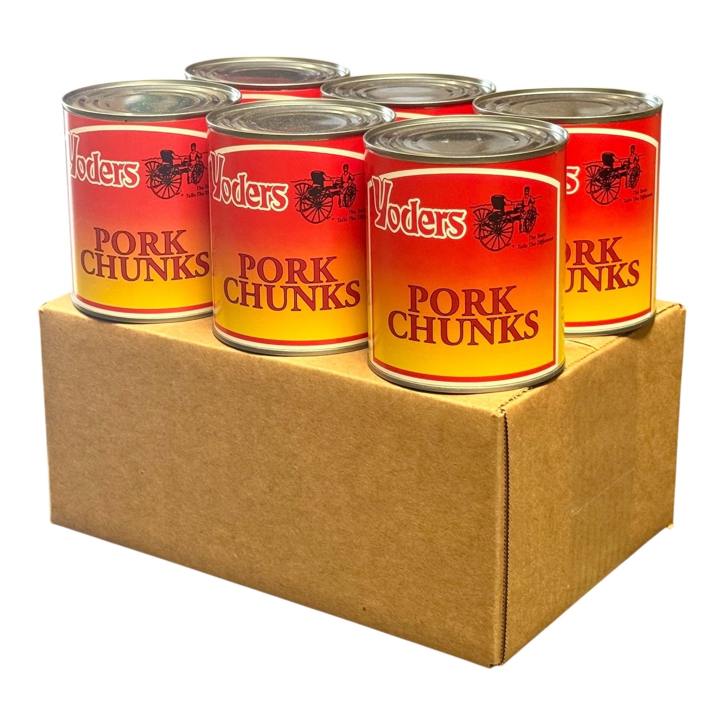 Yoder’s Canned Pork Chunks | 28 oz can | Real USA Pork | Fully Cooked | Shelf Stable Survival Food | 10+ Year Shelf Life | Ready to Eat | Ideal for Prepping, Storage & Camping