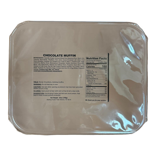 Military MRE Tray Pack, Chocolate Muffin, Ready to Eat (UGR Component)