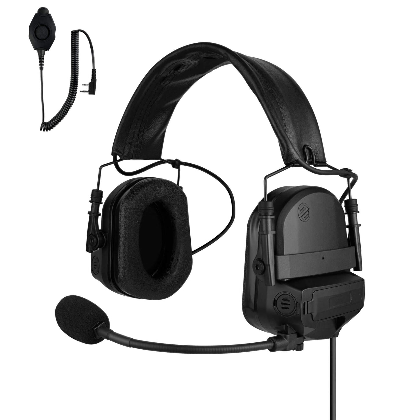 PolTact V2 Tactical Comms Helmet Headset w/ Active Hearing Protection - 2 Pin Kenwood, Baofeng, BTECH, Rugged Radios, Diga-Talk, TYT, AnyTone, Alinco, Relm/BK Radio, Quansheng, Wouxon, Retevis
