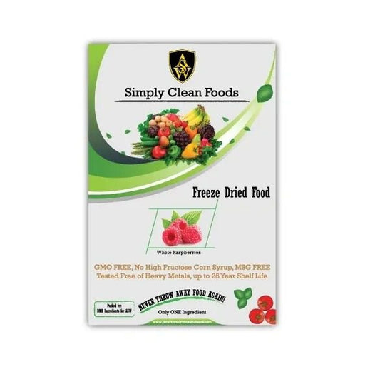 Simply Clean Foods Freeze Dried Non GMO Whole Raspberries
