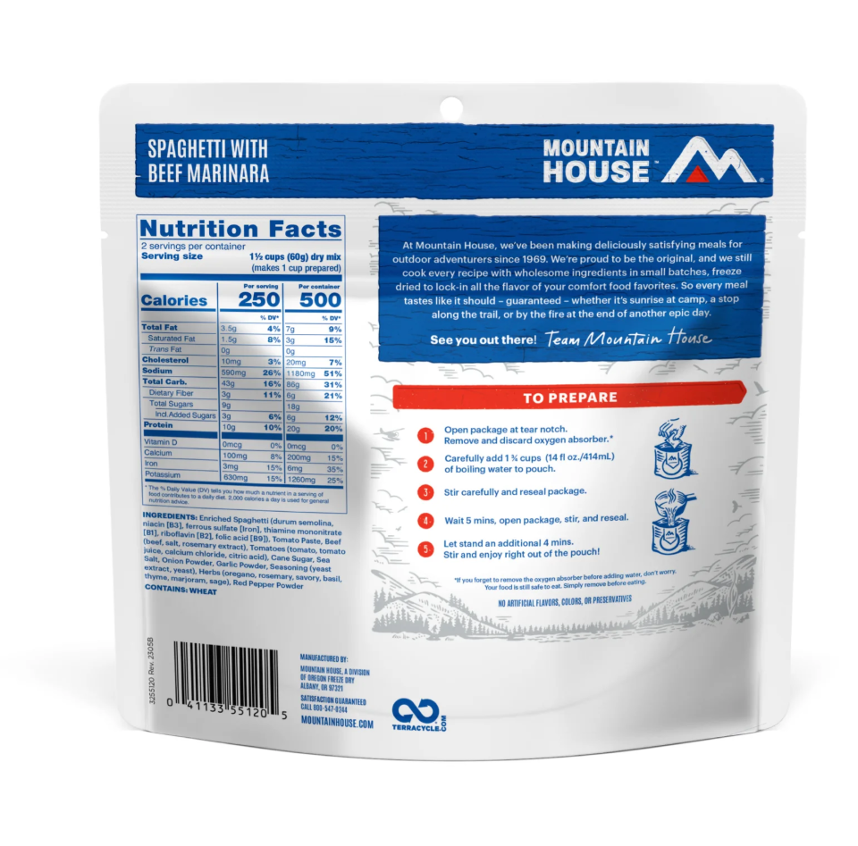 Mountain House Spaghetti with Beef Sauce Pouch