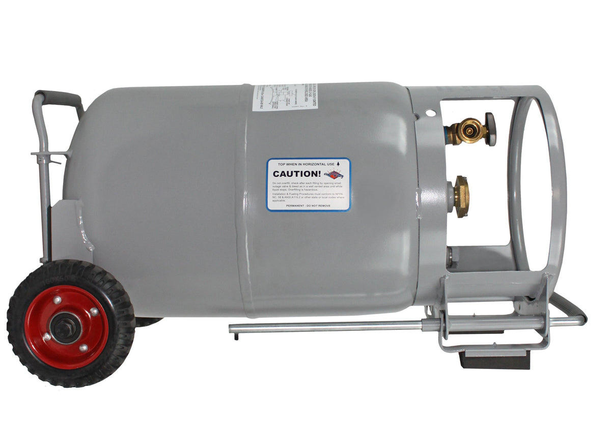 Flame King 30lb Horizontal & Vertical Propane Cylinder Gauge OPD & Wheels
