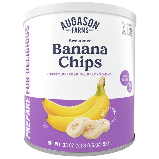 Sweetened Banana Chips Can, 31 Servings
