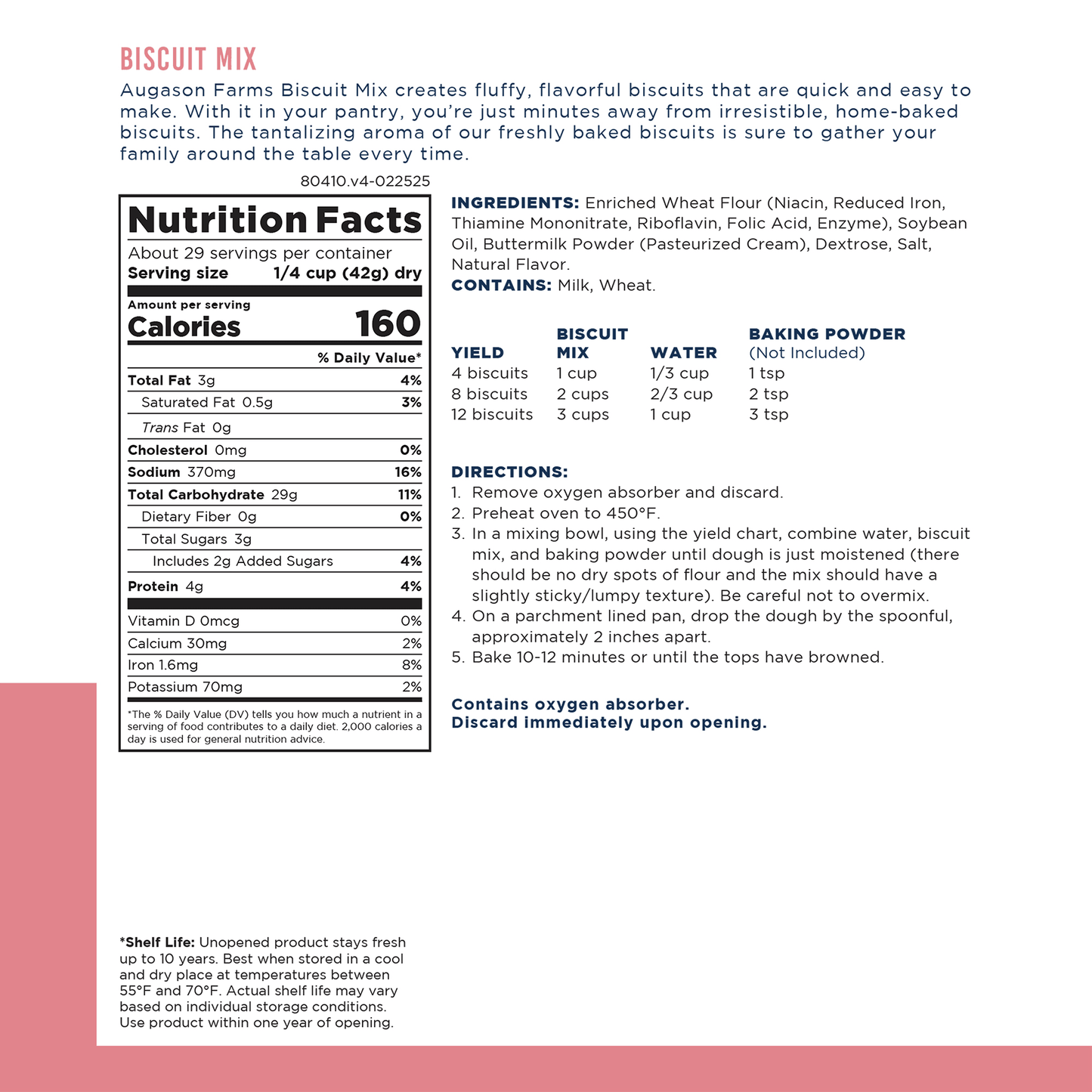Buttermilk Biscuit Mix Can, 29 Servings