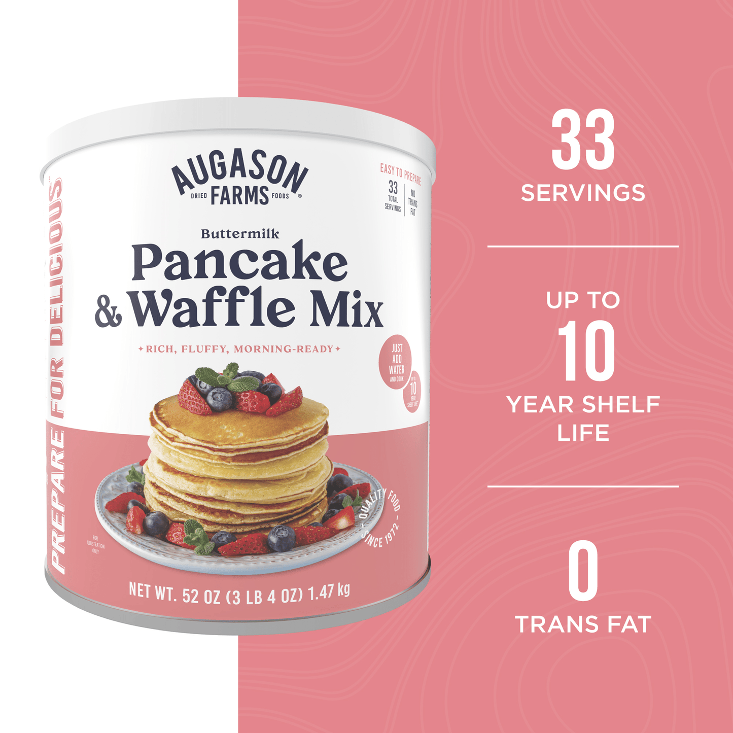 Buttermilk Pancake & Waffle Mix Can, 33 Servings