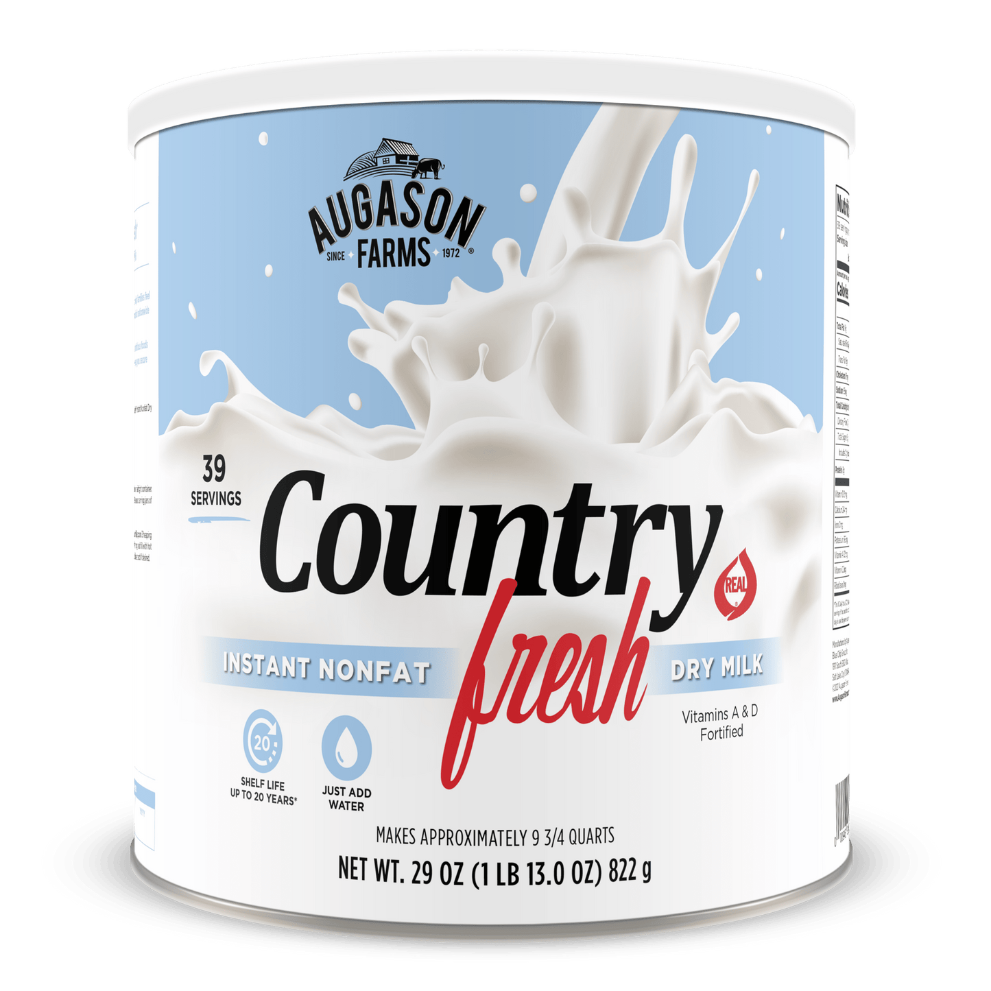 Country Fresh Instant Nonfat Dry Milk Can, 39 Servings
