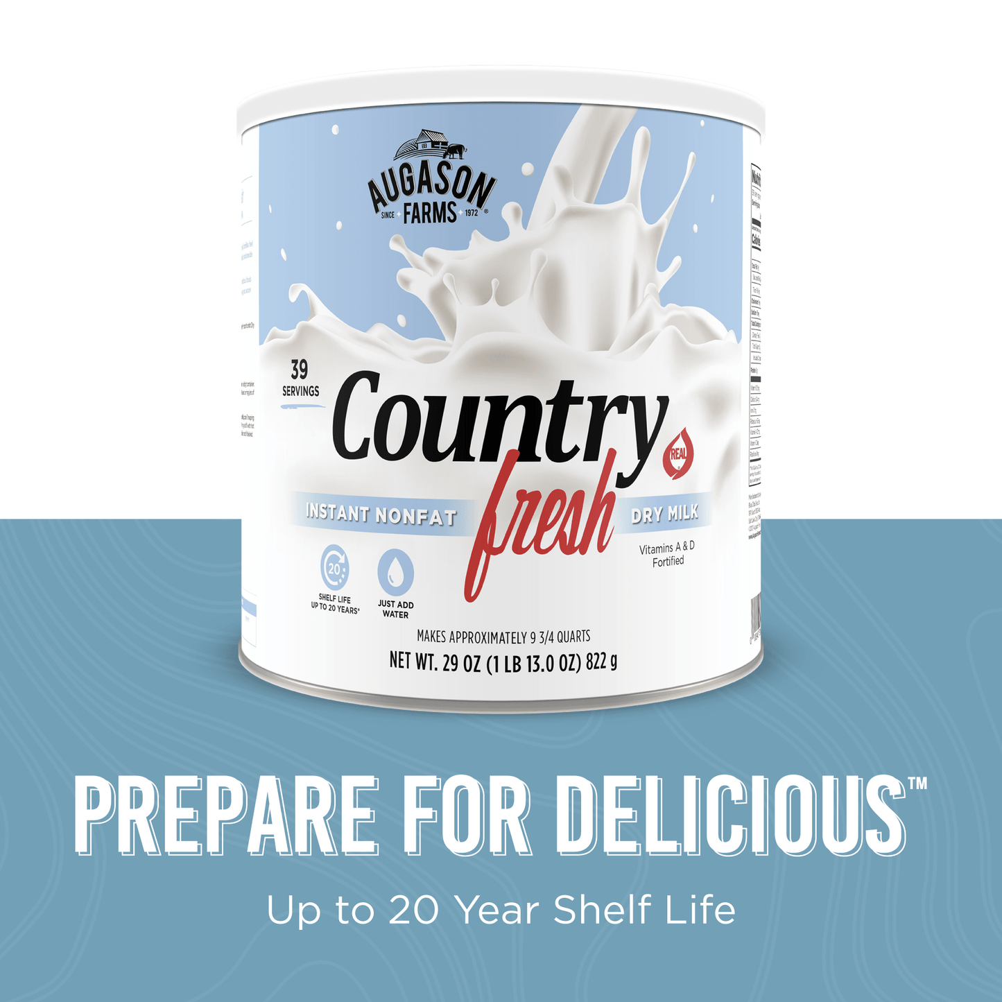 Country Fresh Instant Nonfat Dry Milk Can, 39 Servings