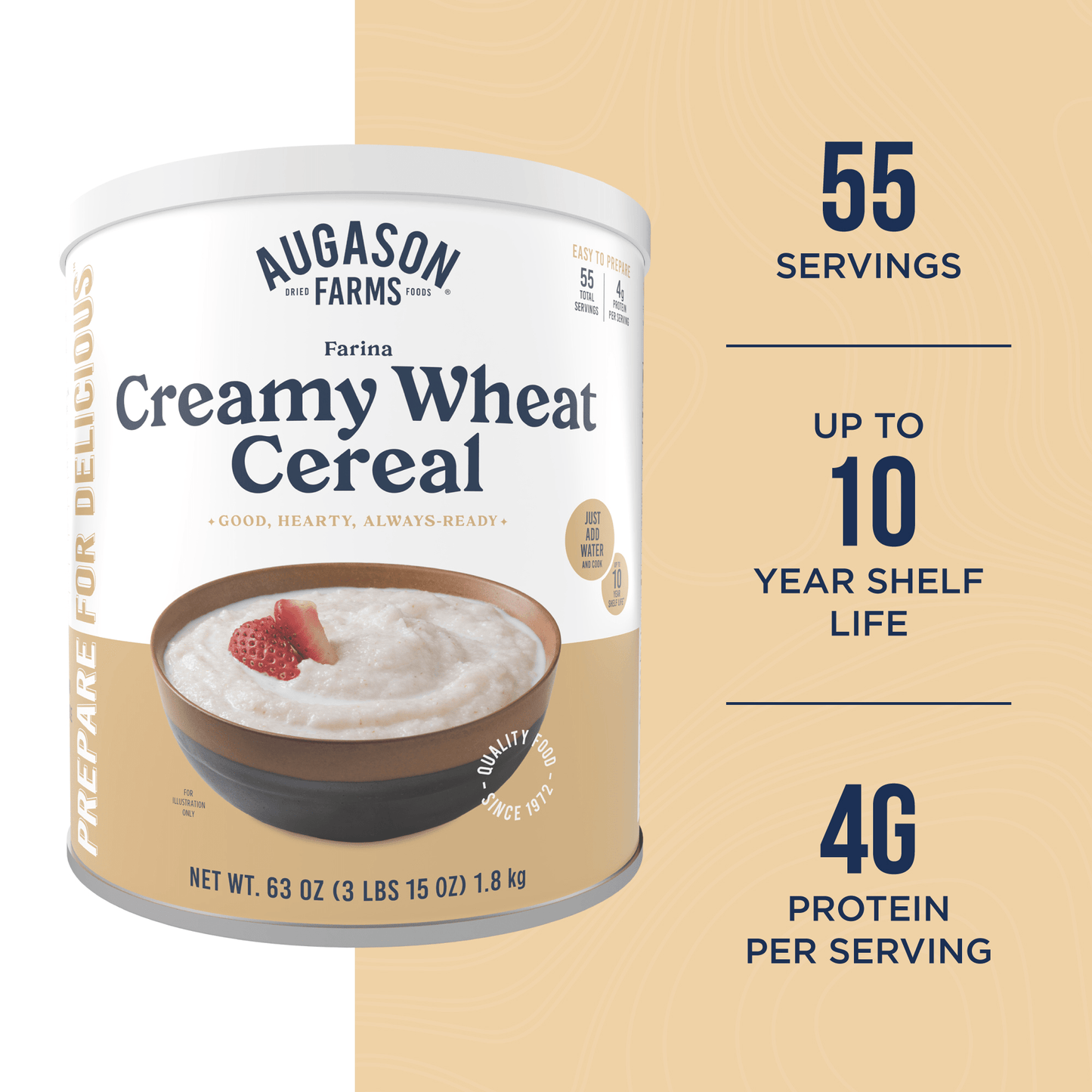 Creamy Wheat Cereal Can, 55 Servings