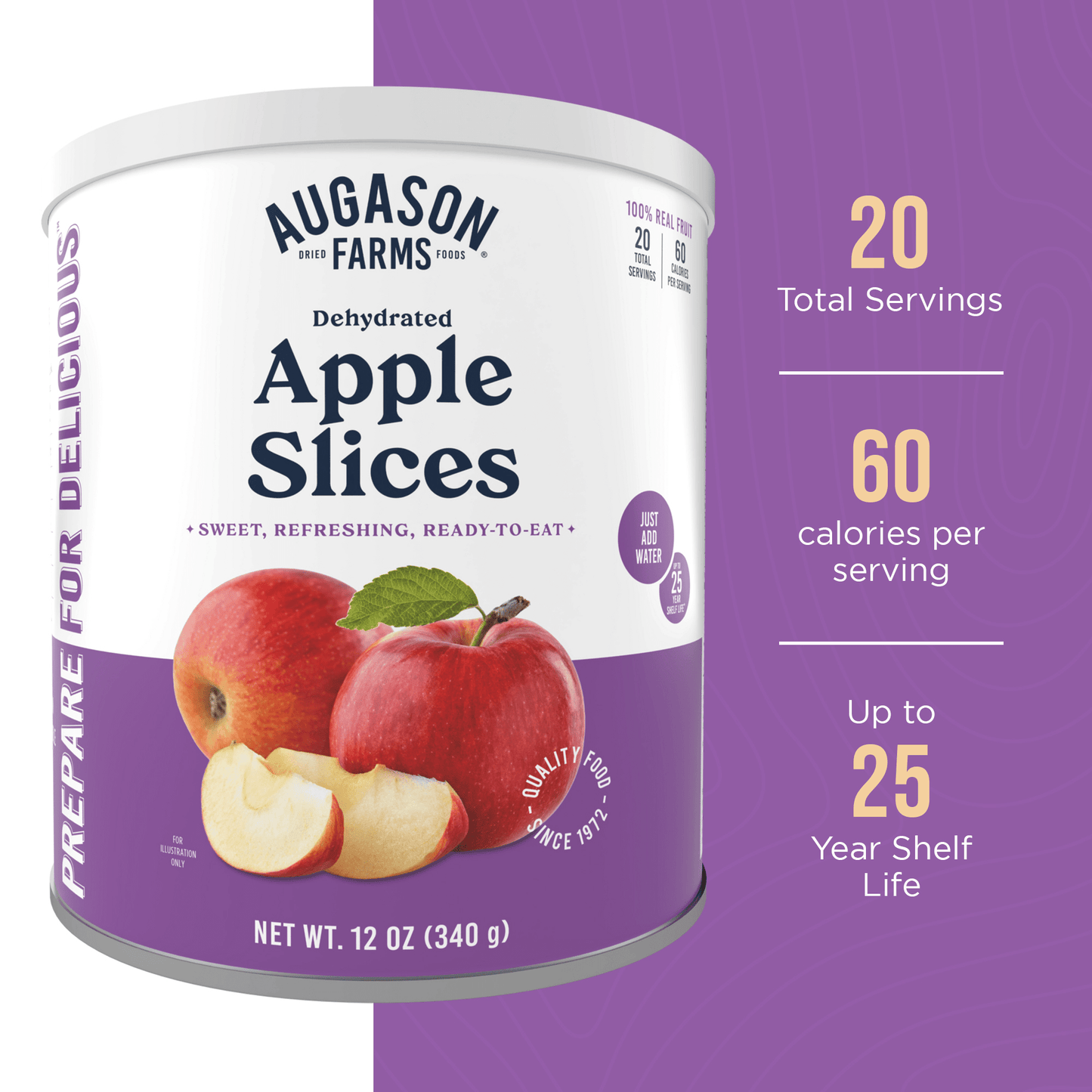 Dehydrated Apple Slices Can, 20 Servings
