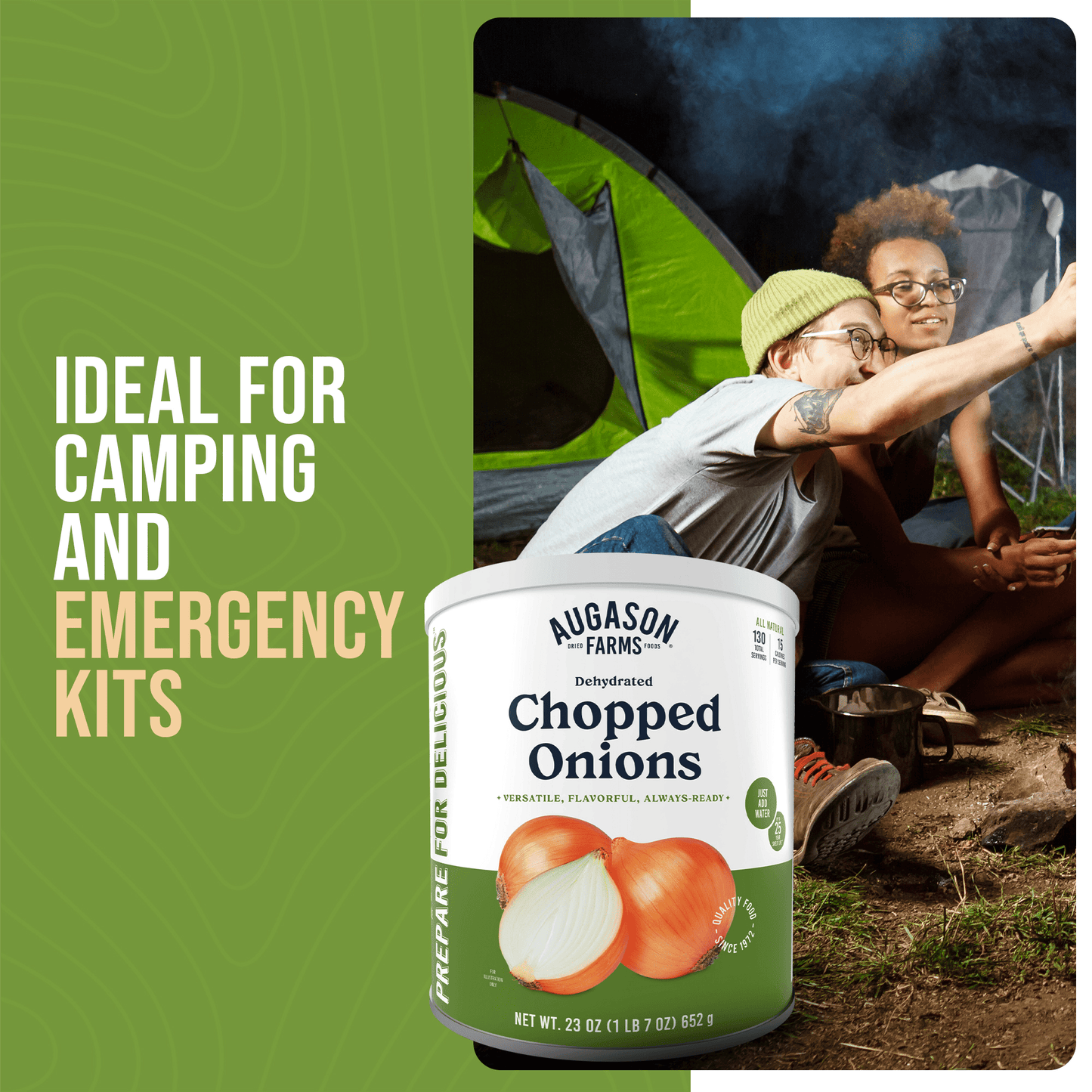 Dehydrated Chopped Onions Can, 130 Servings