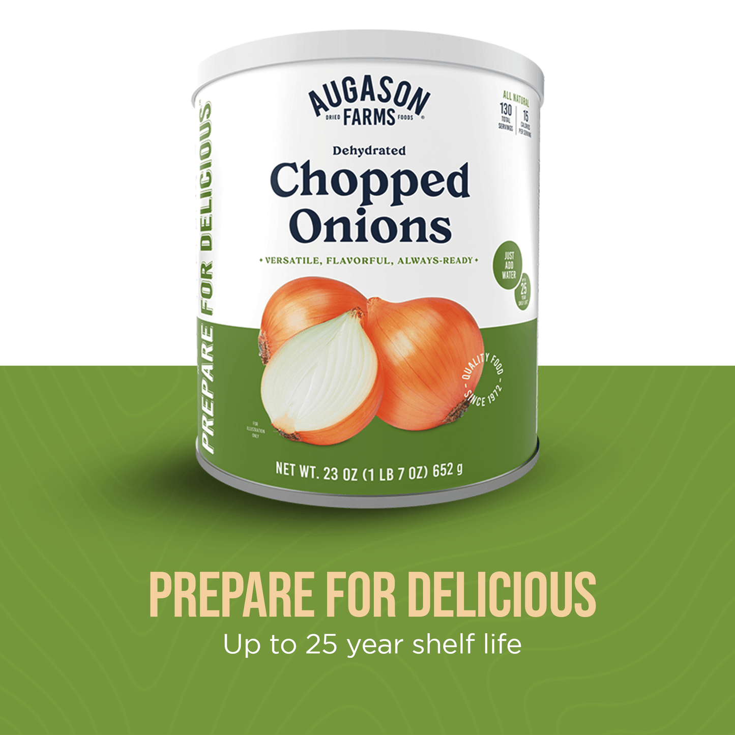 Dehydrated Chopped Onions Can, 130 Servings