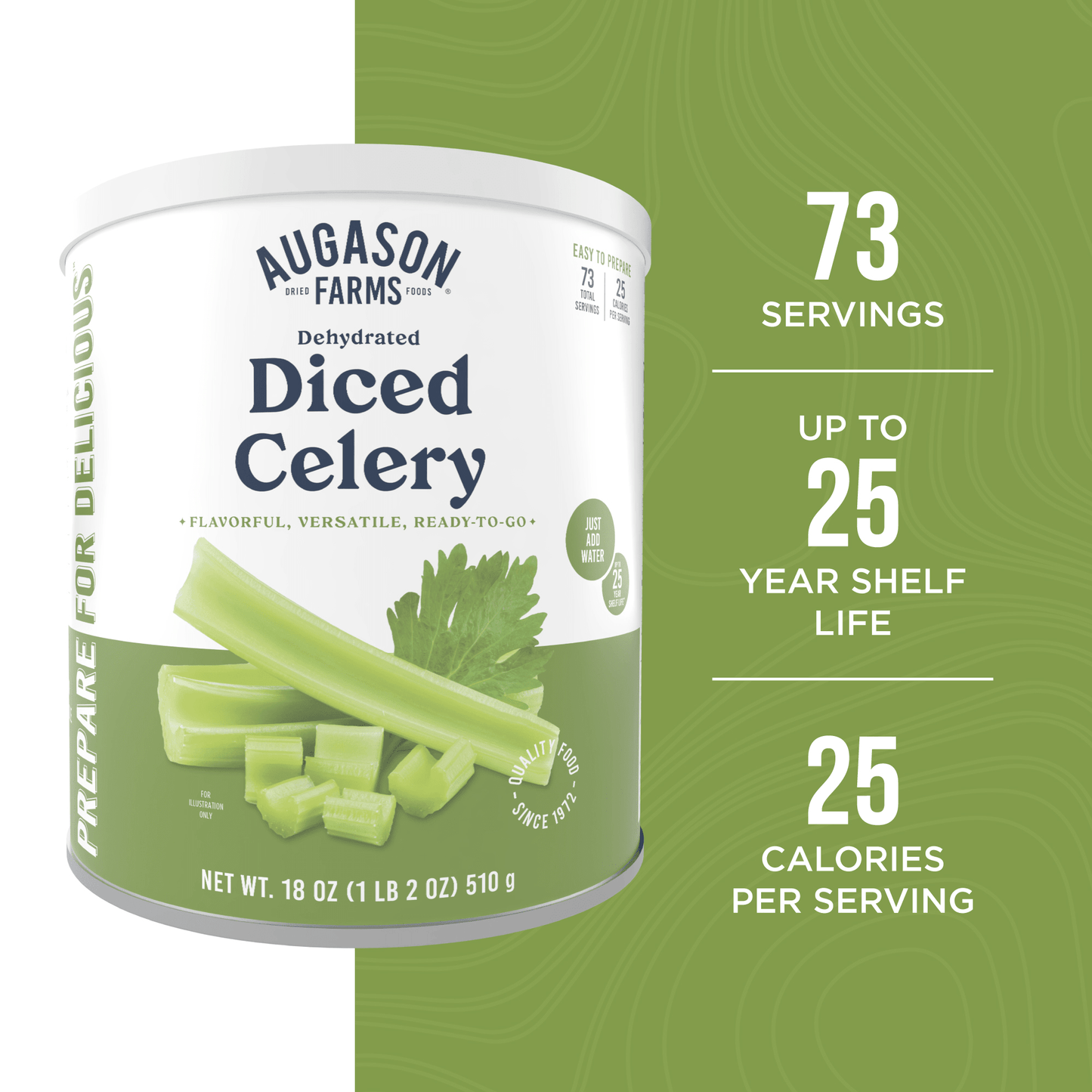 Dehydrated Cross Cut Celery Can, 73 Servings