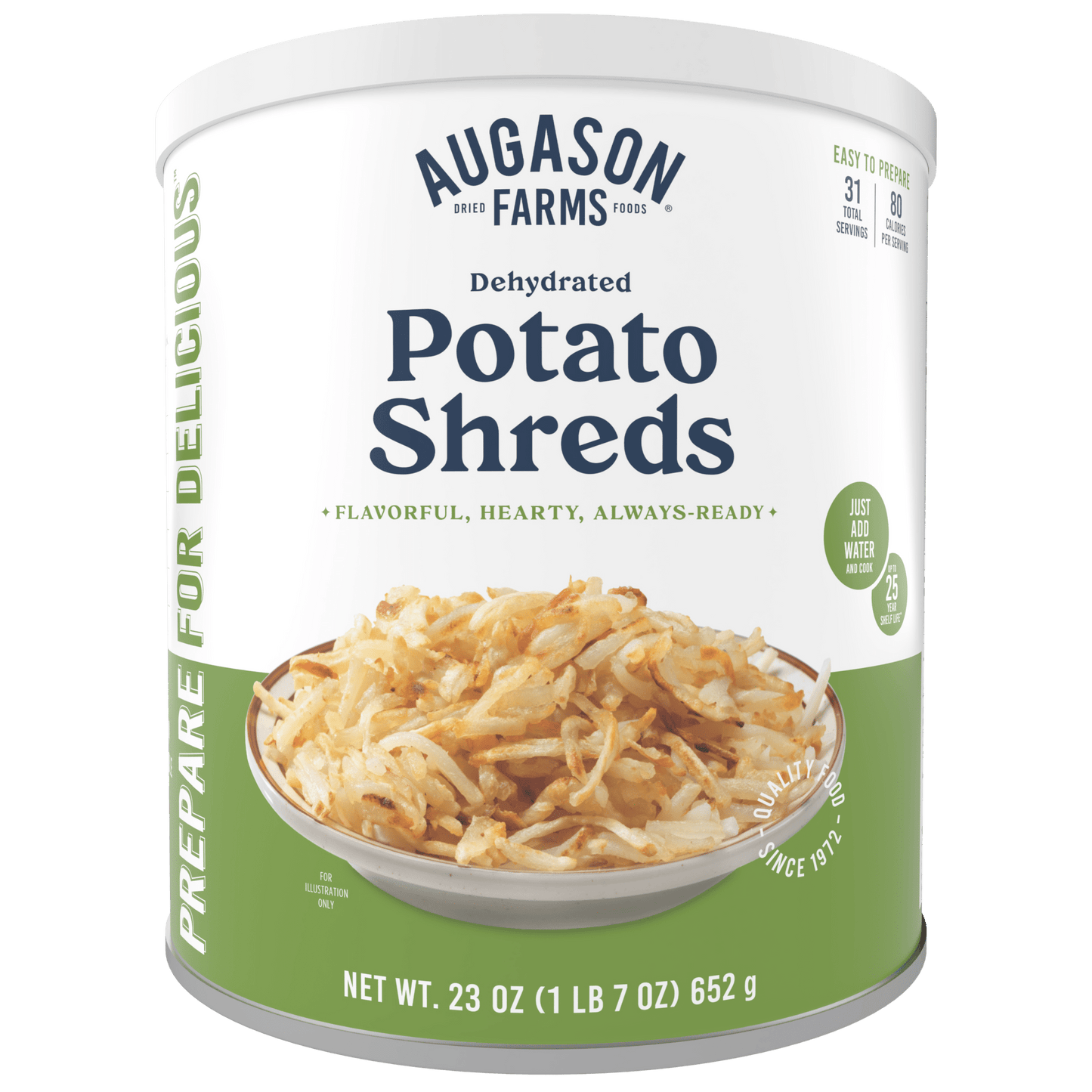 Dehydrated Potato Shreds Can, 31 Servings