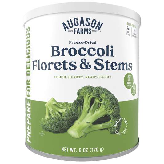 Freeze Dried Broccoli Florets and Stems Can, 34 Servings