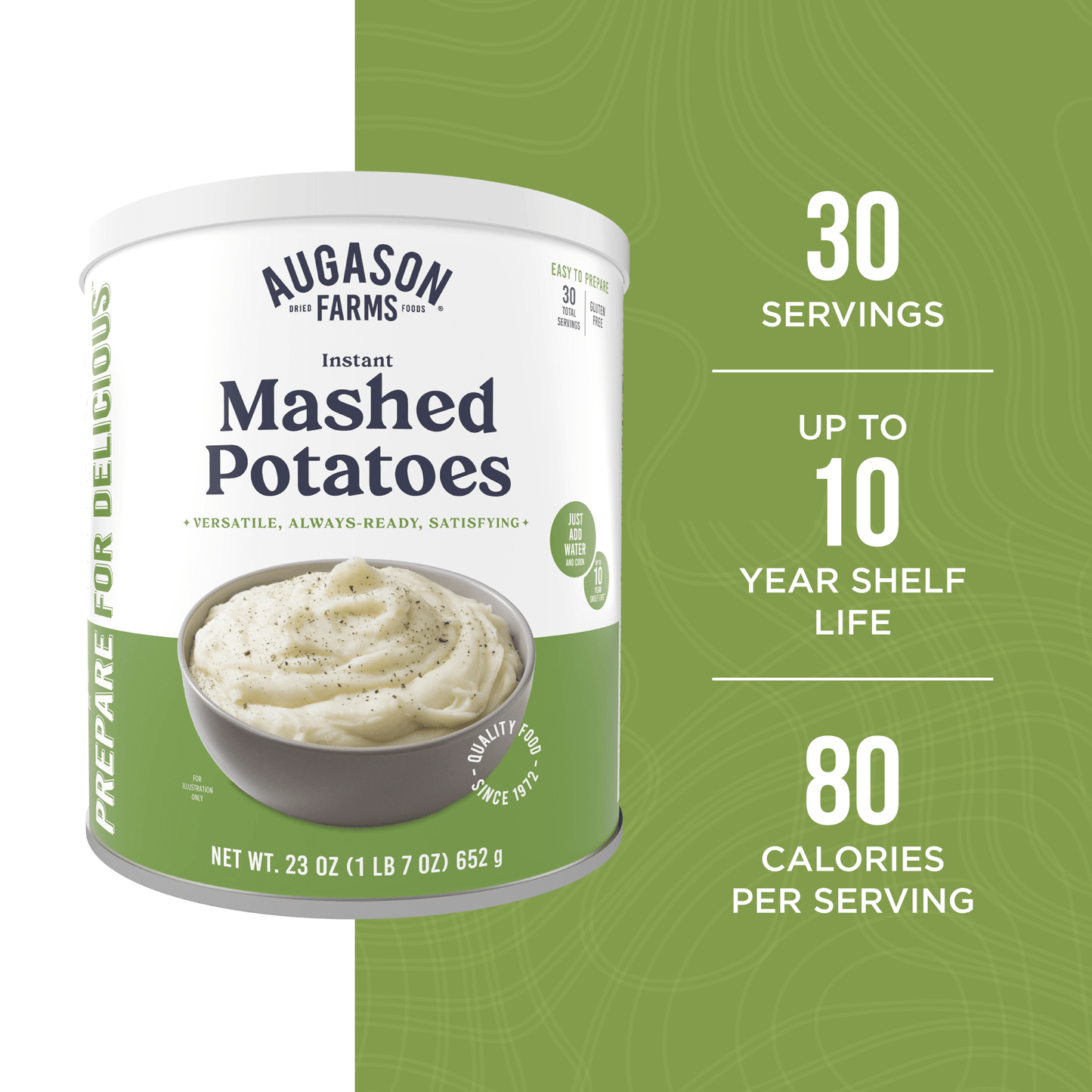 Instant Mashed Potatoes Can, 30 Servings