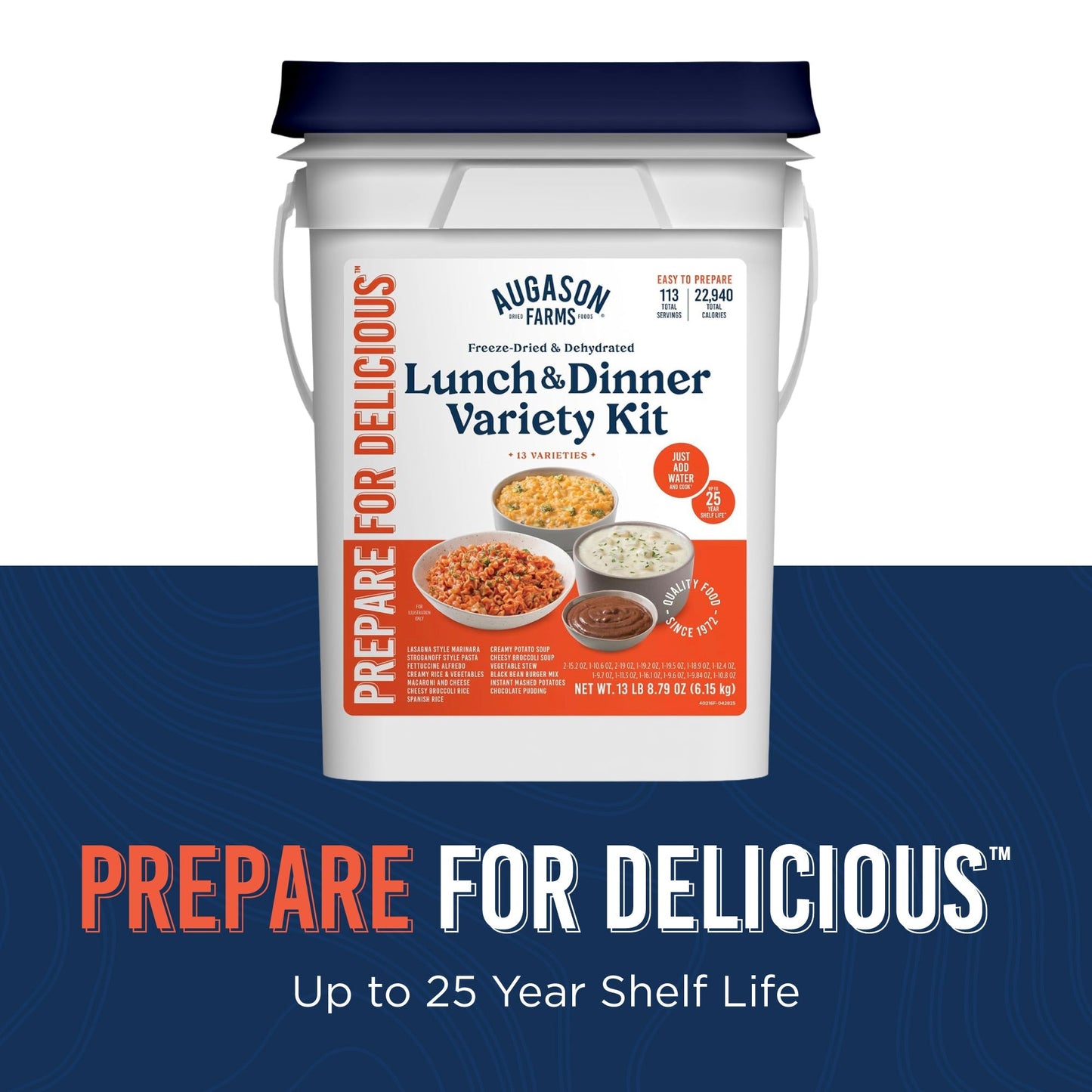 Lunch and Dinner Variety Pail, 113 Servings