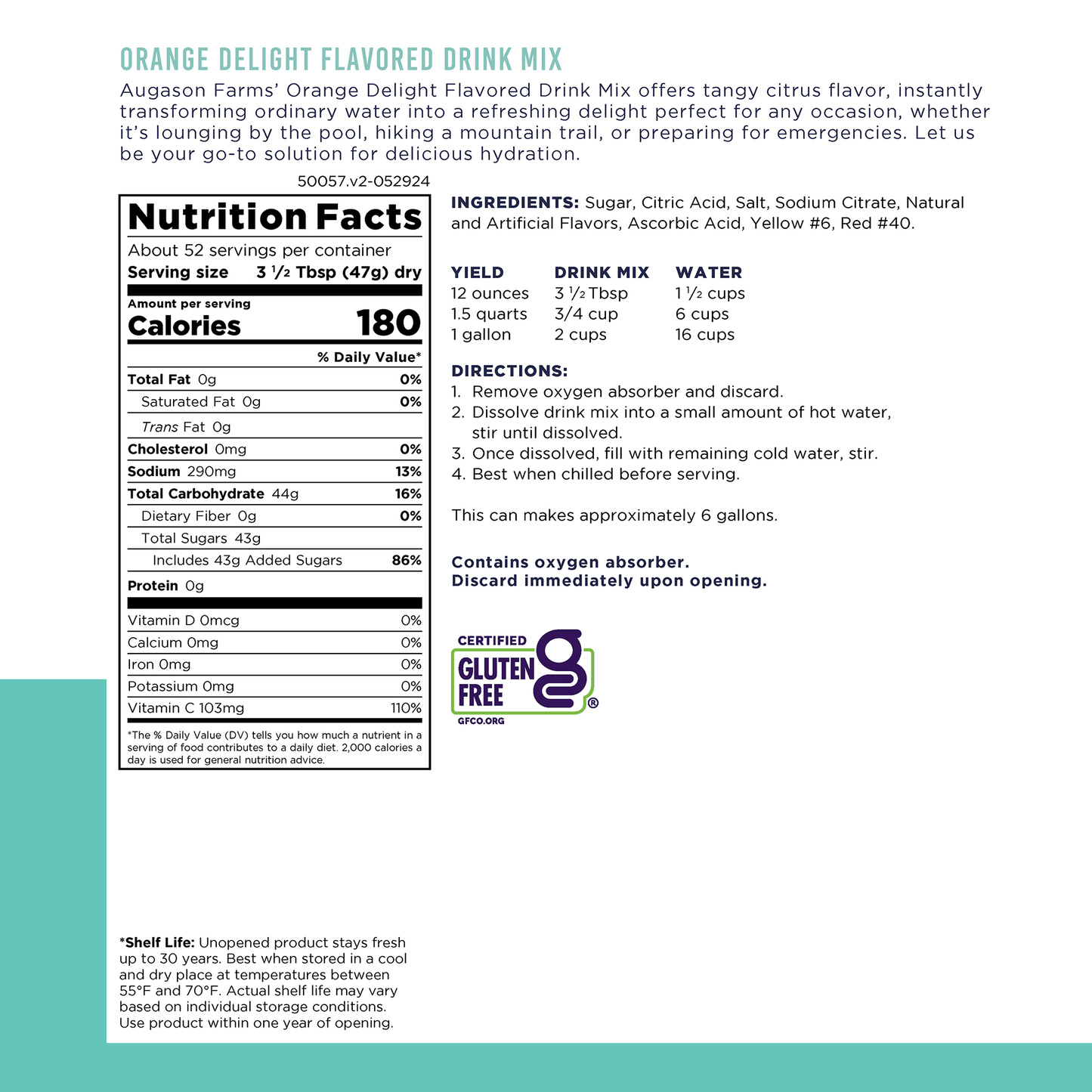 Orange Delight Drink Mix Can, 52 Servings