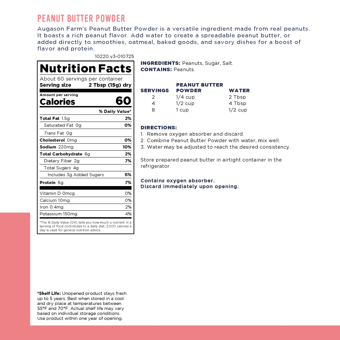 Peanut Butter Powder Can, 60 Servings