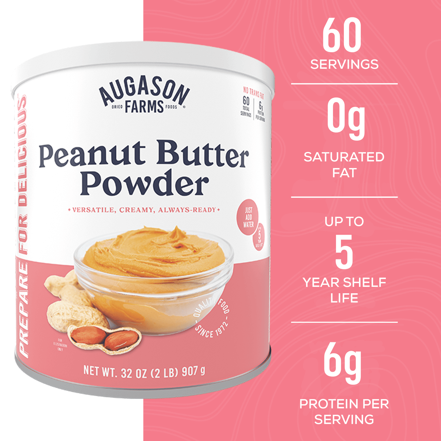 Peanut Butter Powder Can, 60 Servings