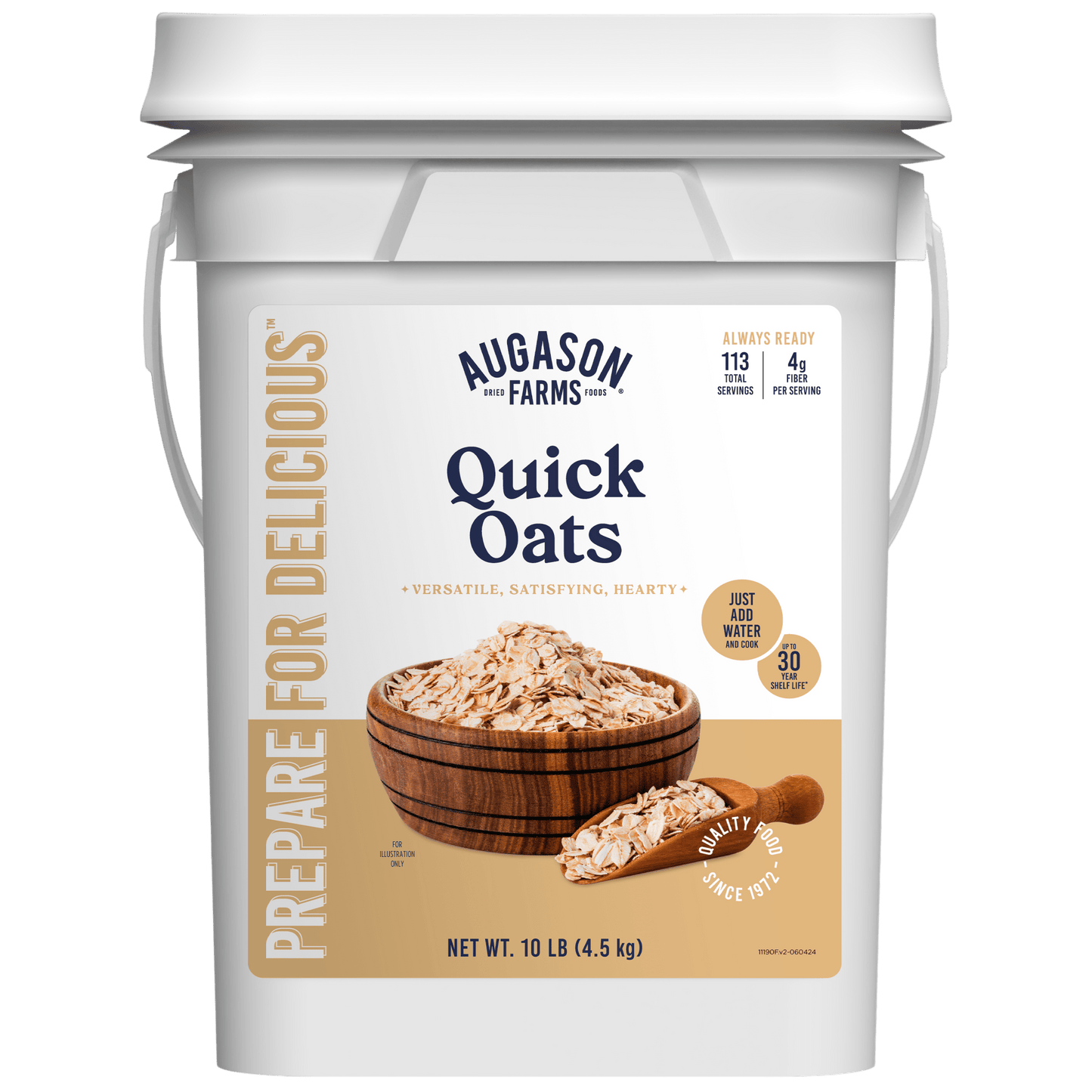 Quick Oats 4 Gallon Pail, 113 Servings