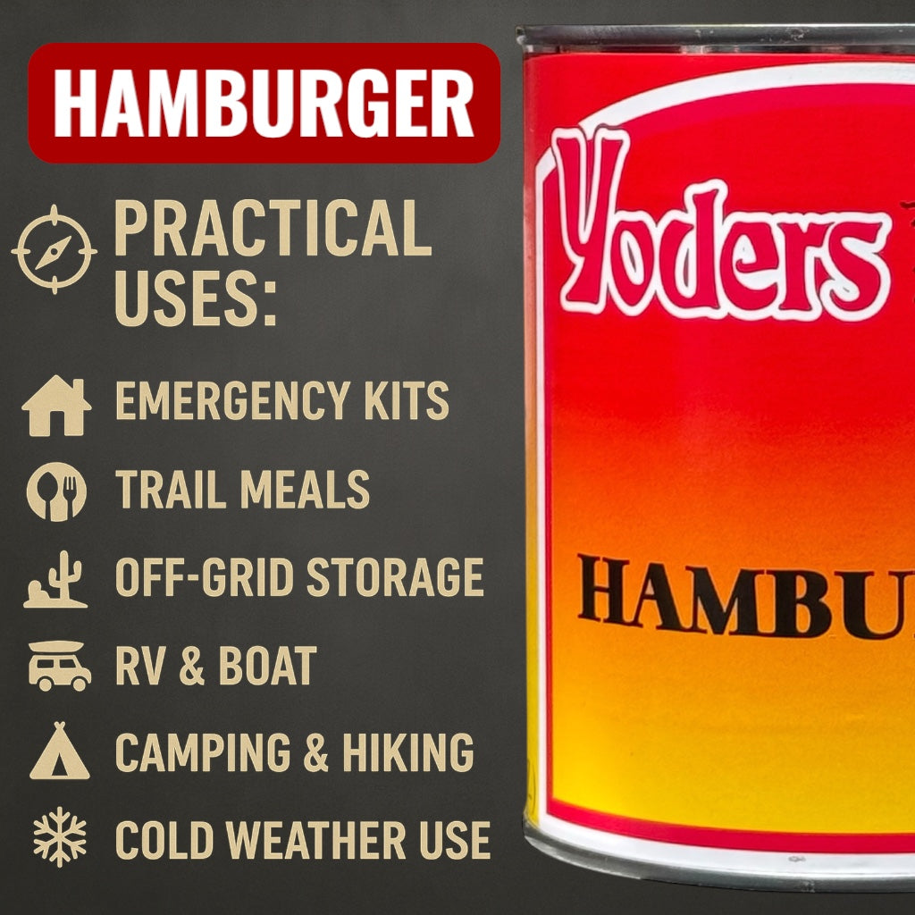 Yoder’s Canned Ground Beef/Hamburger | 28 oz can | Real USA Beef | Fully Cooked | Shelf Stable Survival Food | 10+ Year Shelf Life | Ready to Eat | Ideal for Prepping, Storage & Camping